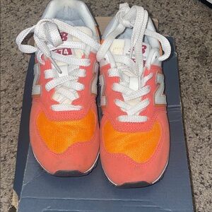 Kids New Balance Orange Coral Lace-Up Sneakers